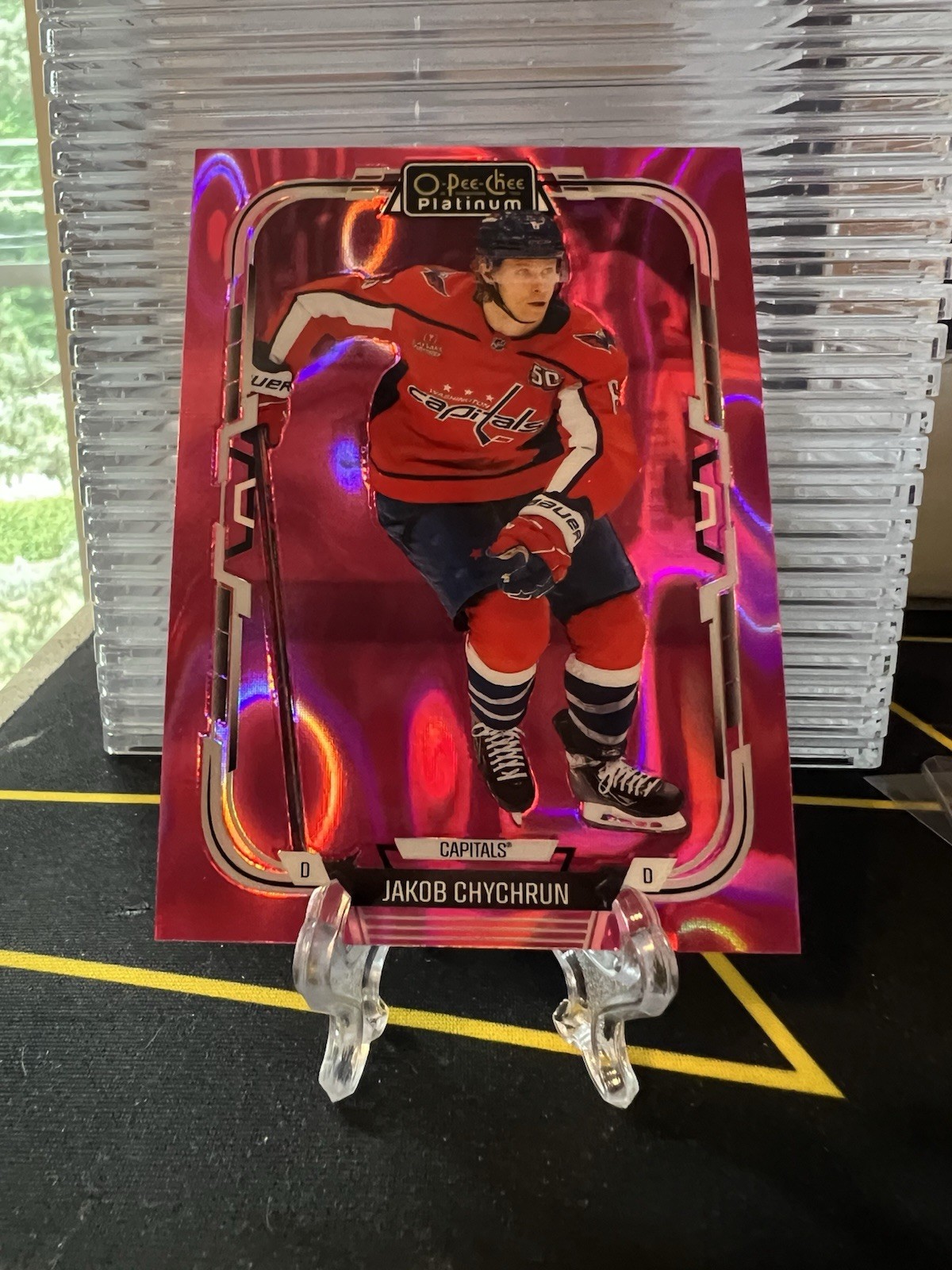 Jakob Chychrun Pink Magma #153 2025-26 O-Pee-Chee Hockey Washington Capitals