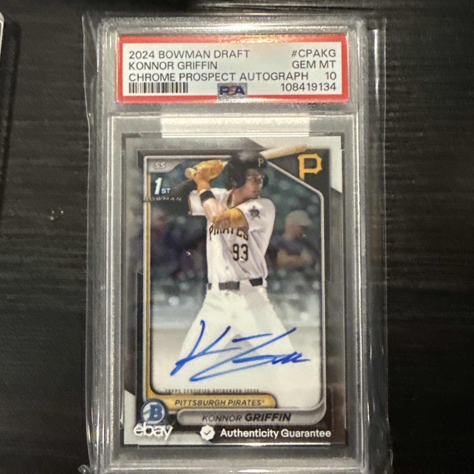 2024 Bowman Draft Konnor Griffin Chrome Auto 1st Prospect #CPA-KG Pirates PSA 10
