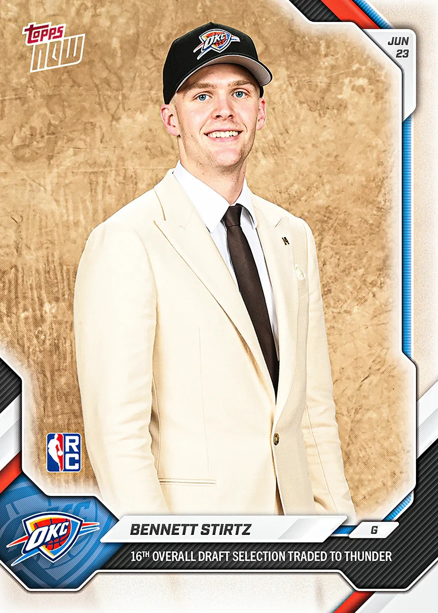 2025-26 NBA Topps Now #BST2 Bennett Stirtz RC DRAFT OKC Thunder – PRESALE