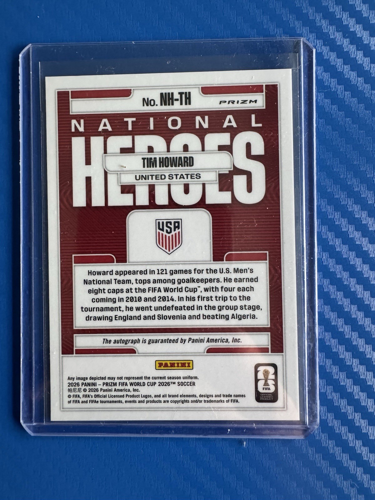 2026 Prizm FIFA World Cup National Heroes Auto Tim Howard Silver Wave USA