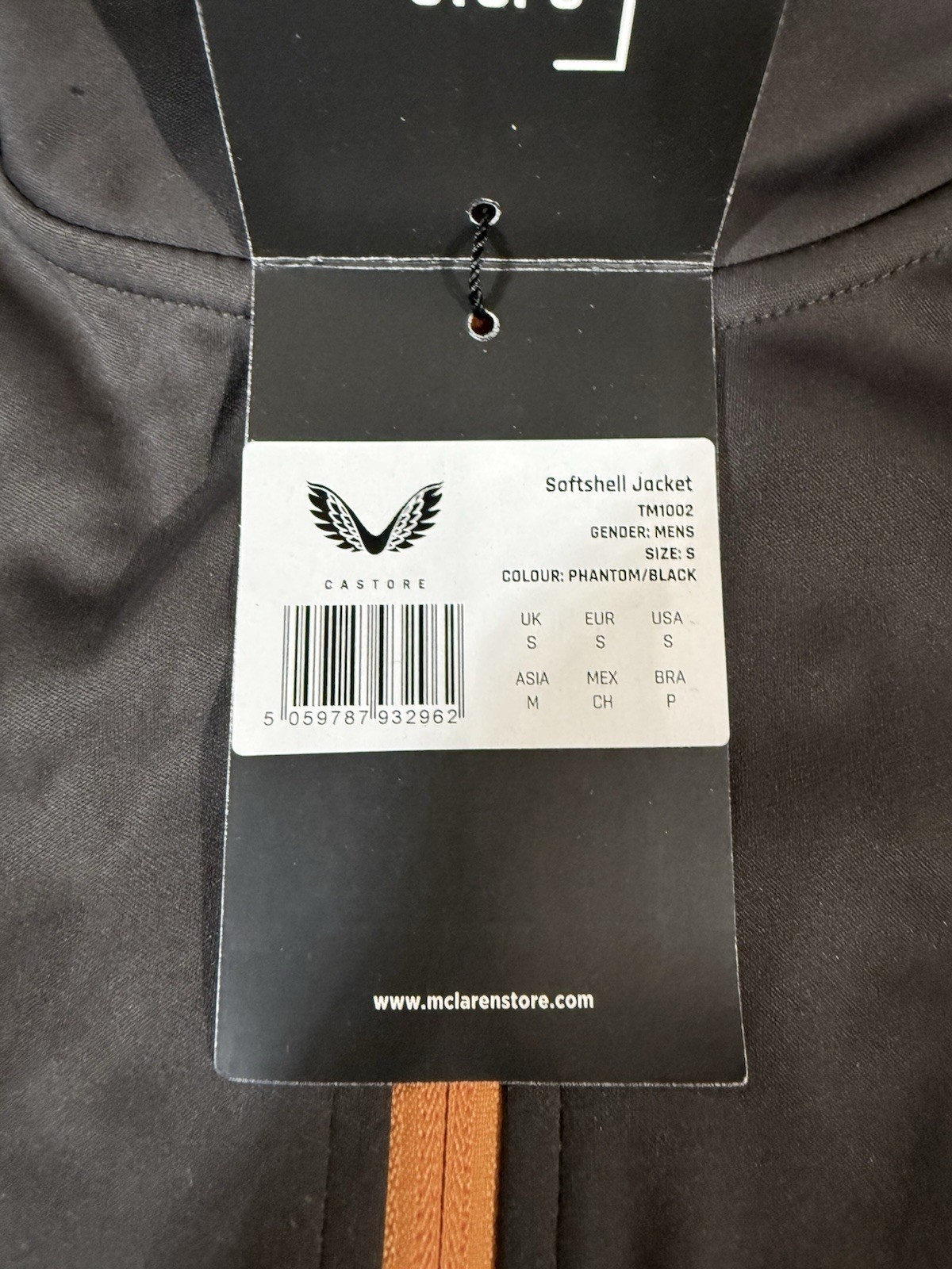 McLaren F1 Team Active Dualbrand Softshell Jacket black Grey Small NWT