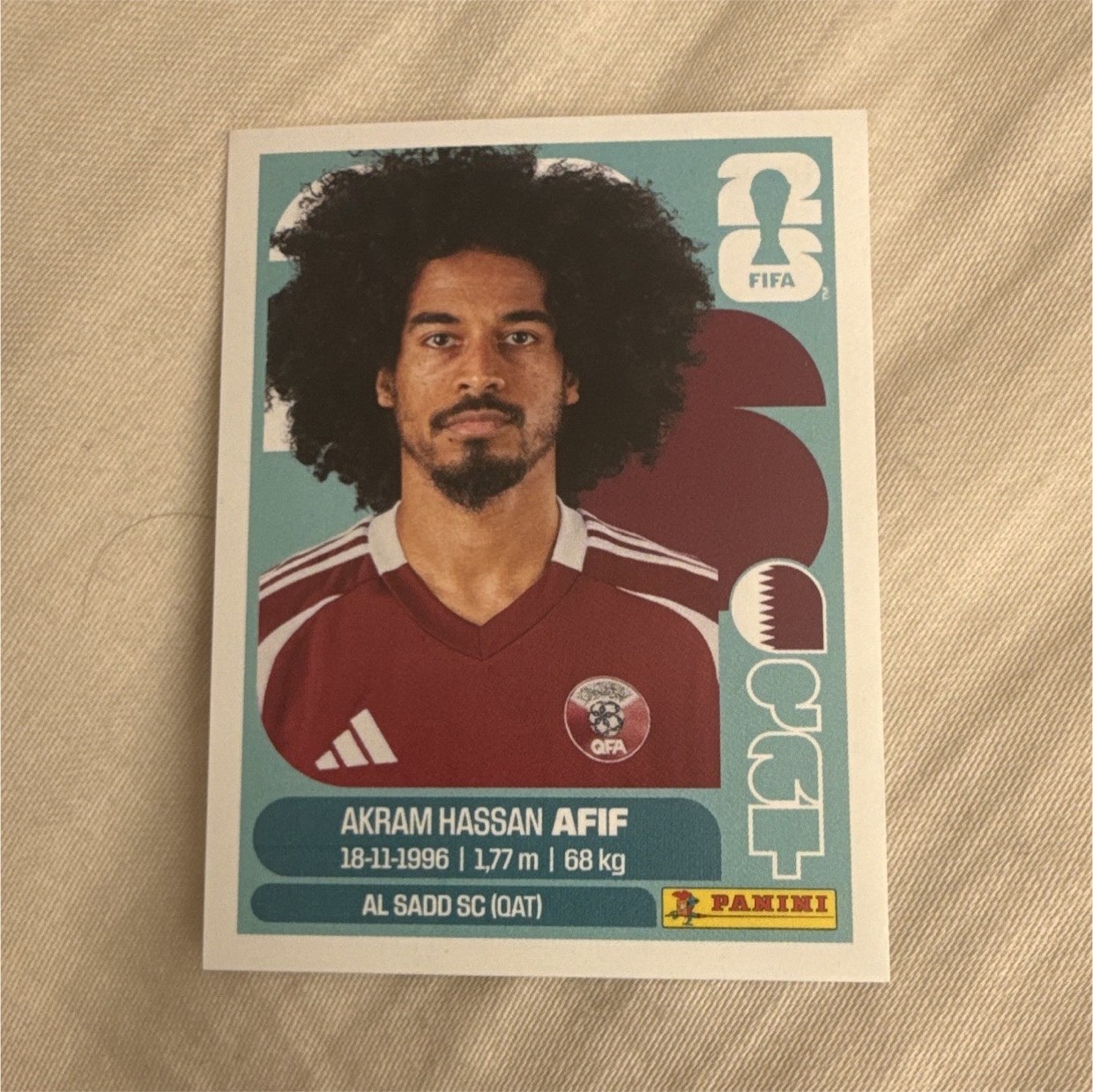 Panini FIFA Akram Hassan Afif Al Sadd SC (QAT) Rookie Soccer Card #3
