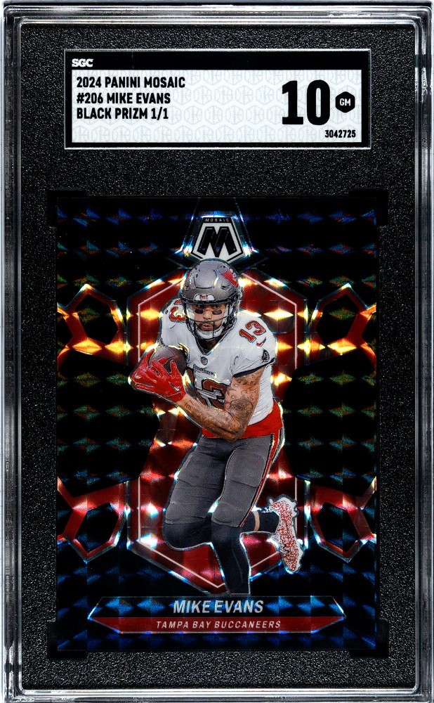 2024 Panini Mosaic – Mike Evans #206 Black Prizm 1/1