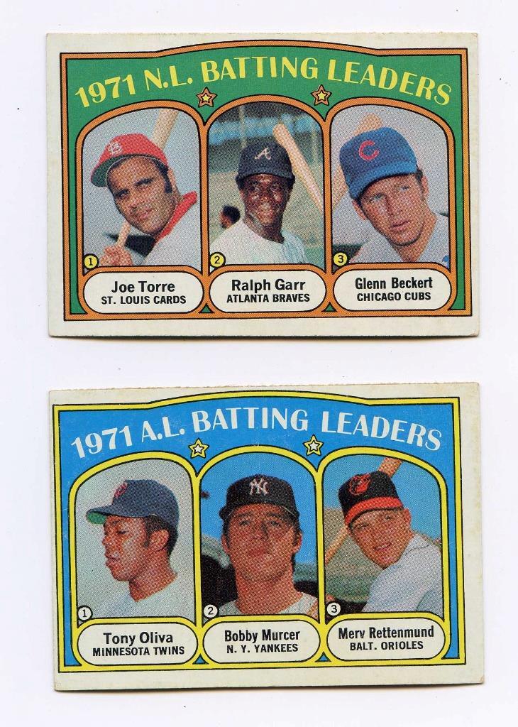 (2) 1972 TOPPS BASEBALL #85 & 86 BATTING LEADERS W/ TONY OLIVA “HOF” “FREE SHIP”