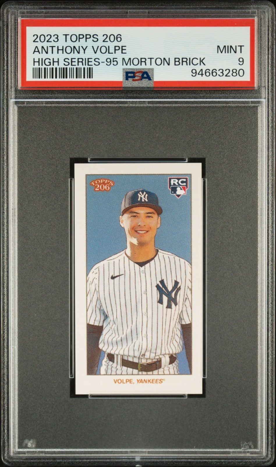 2023 Topps 206 Anthony Volpe RC High Series-95 Morton Brick /25 PSA 9 – Pop 1