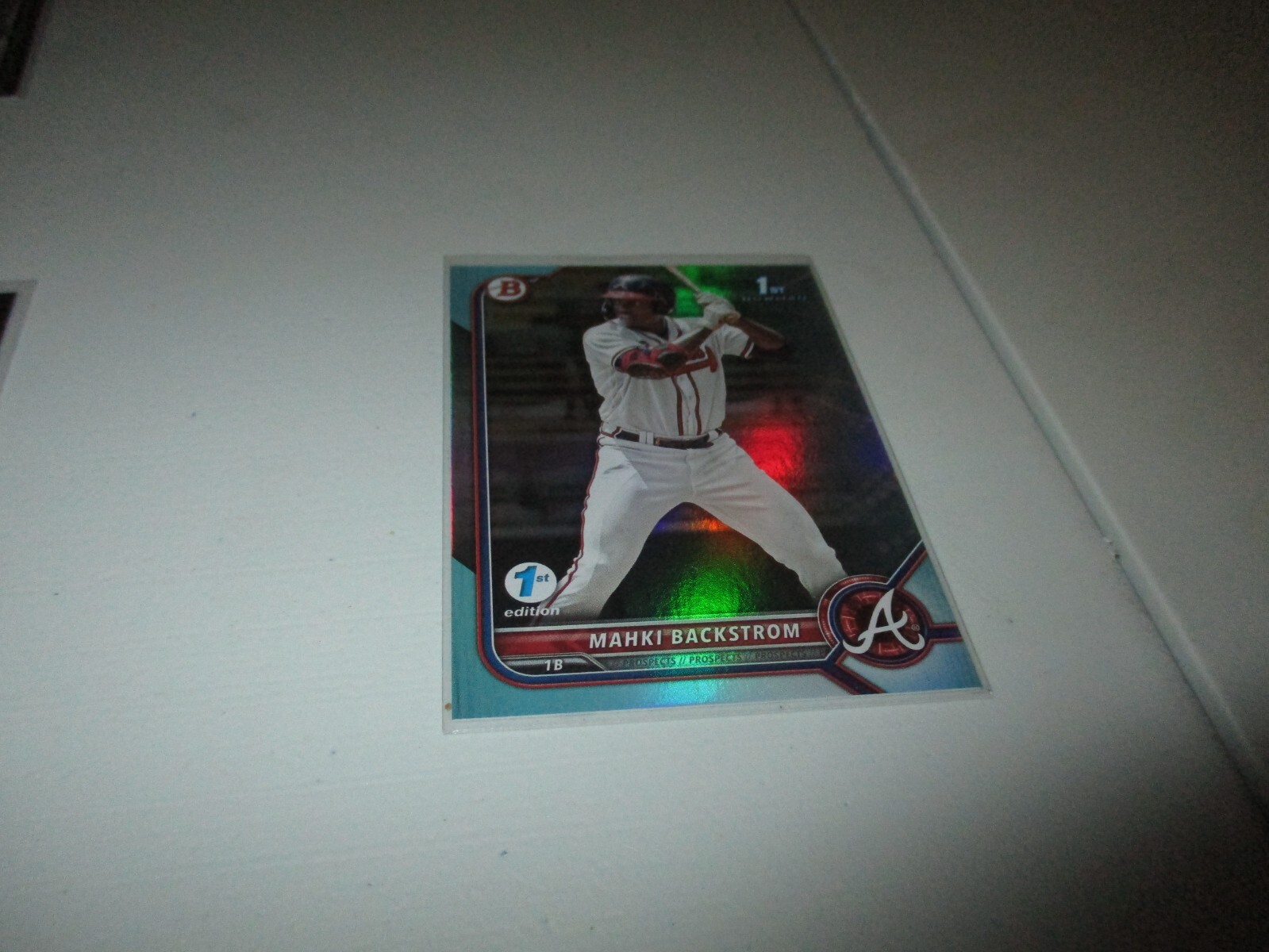 Mahki Backstrom 2022 1st Bowman Prospects 1st Edition Sky Blue Foil #BPPF-121