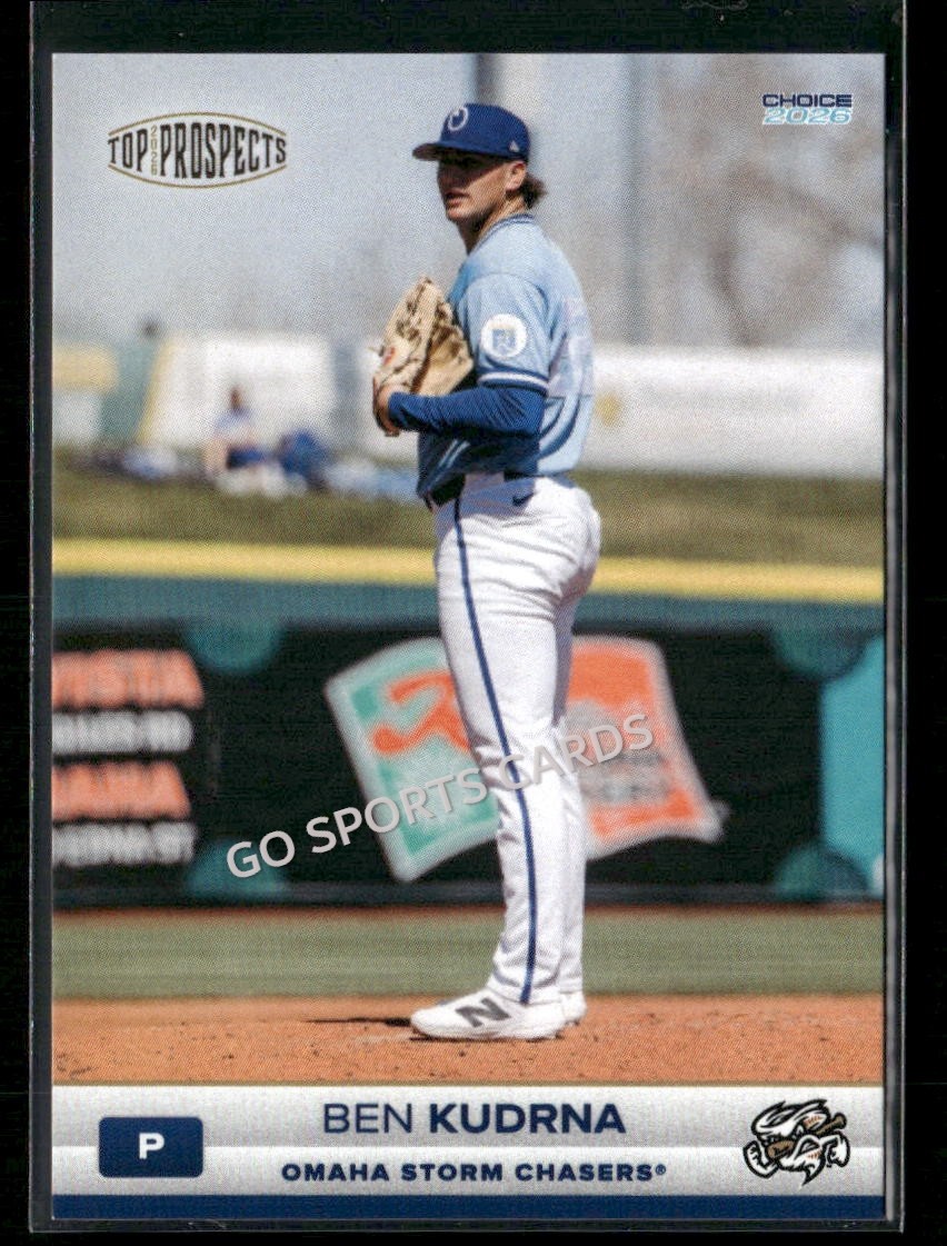 2026 AAA Top Prospects Omaha Storm Chasers Ben Kudrna RC Rookie Royals