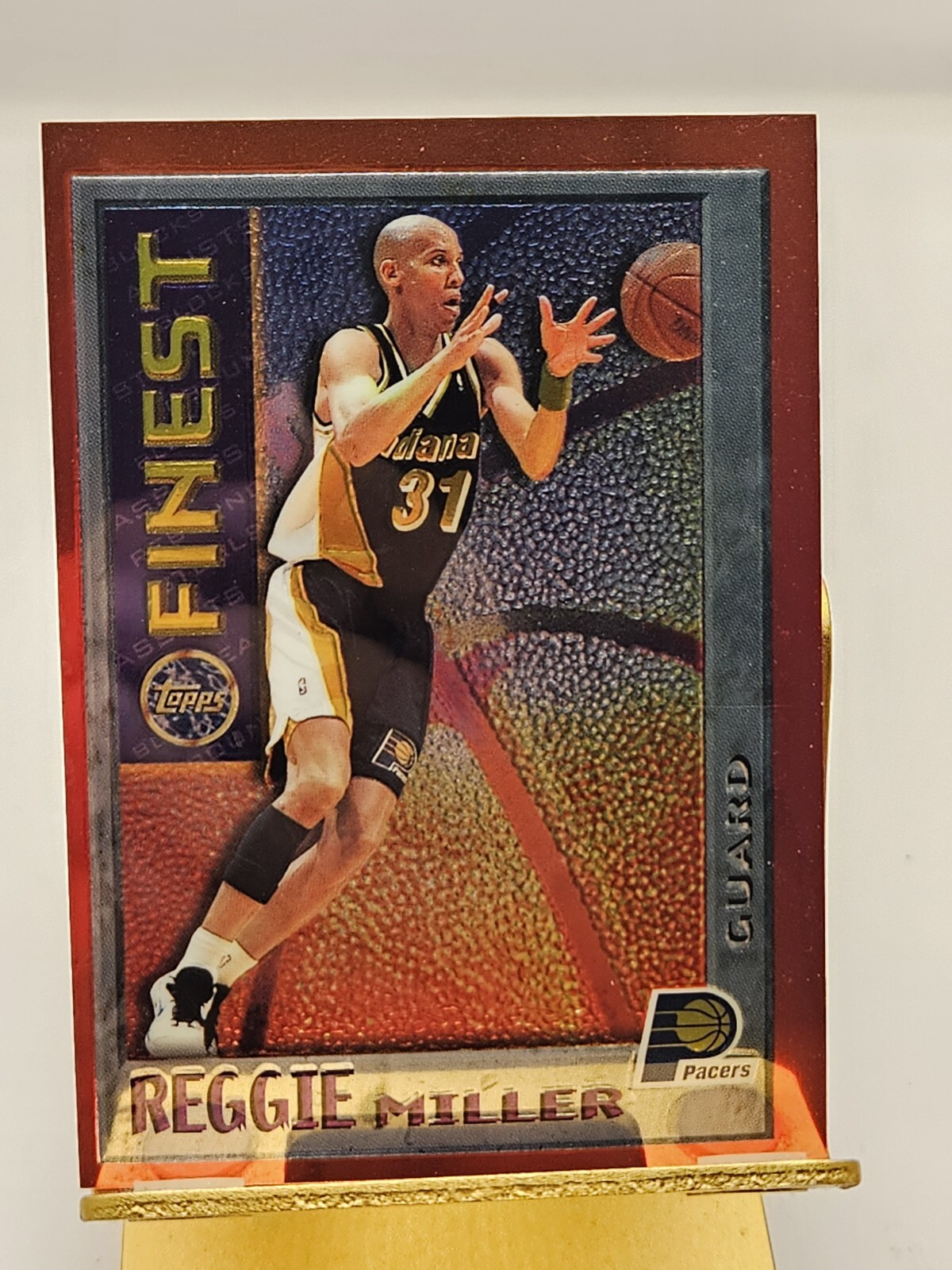 1995-96 Topps Finest – Mystery Finest Bordered #M 14 Reggie Miller Pacers HOF