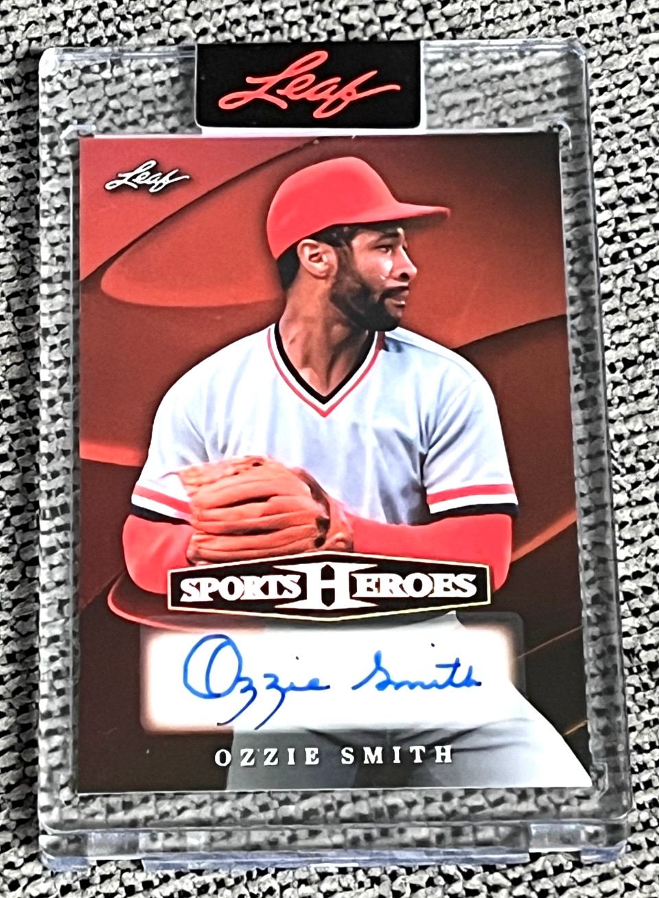 2026 Leaf Sports Heroes Ozzie Smith ORANGE Prismatic Auto #6/6 – Cardinals HOF