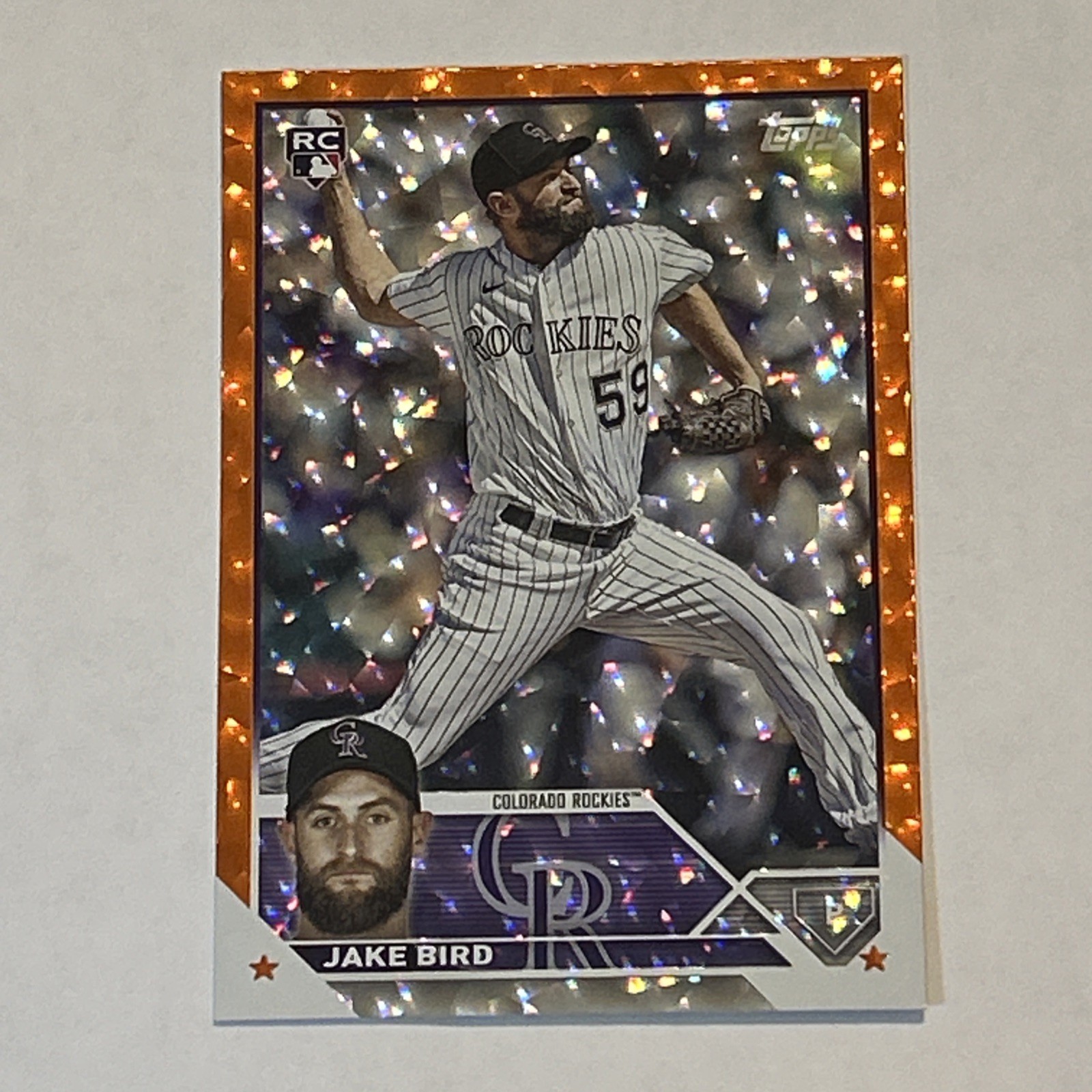 2023 Topps Update Jake Bird Orange Foil /299 RC US162 Rockies