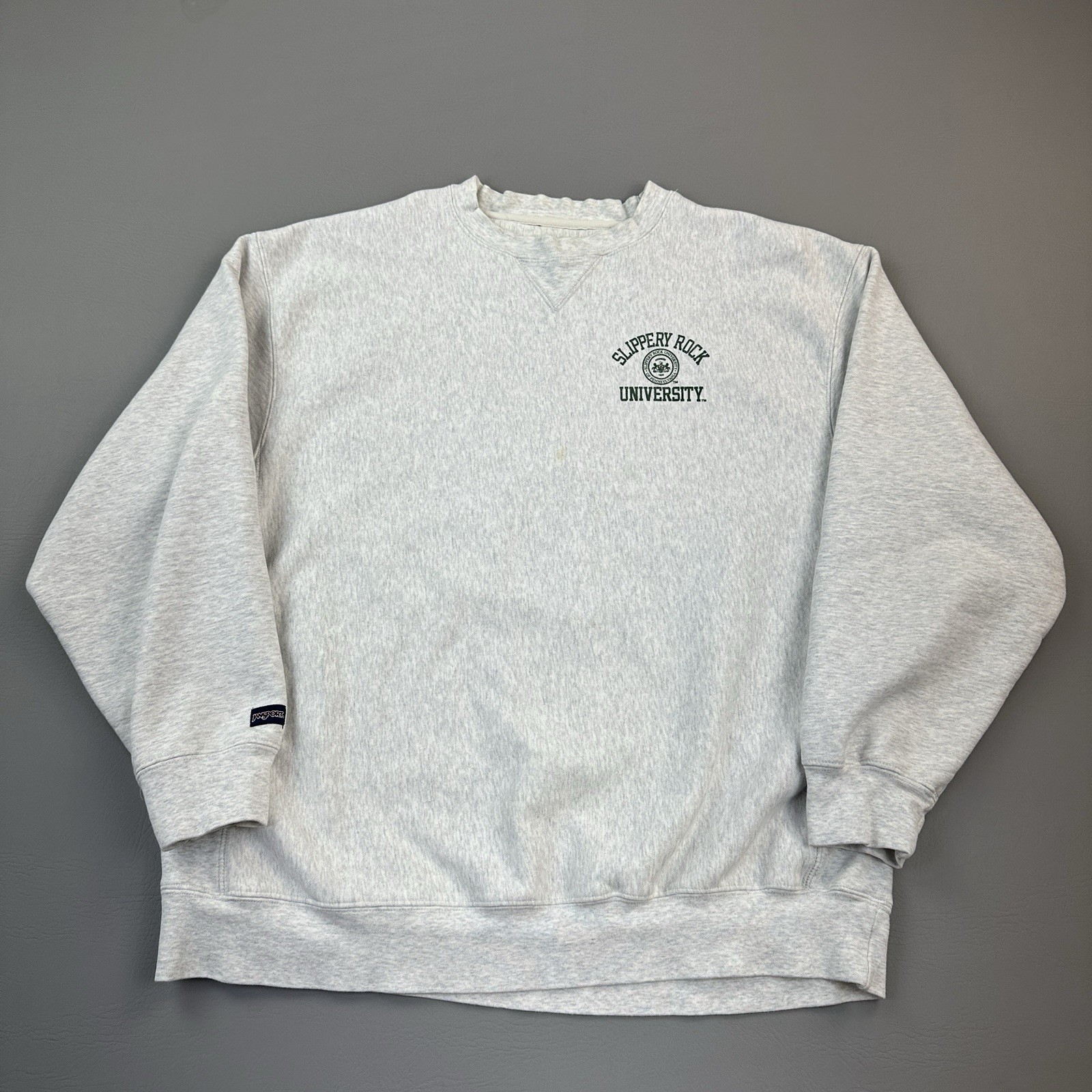 Vintage Slippery Rock Pride Sweatshirt Mens Large Gray Heavyweight Pullover 90s