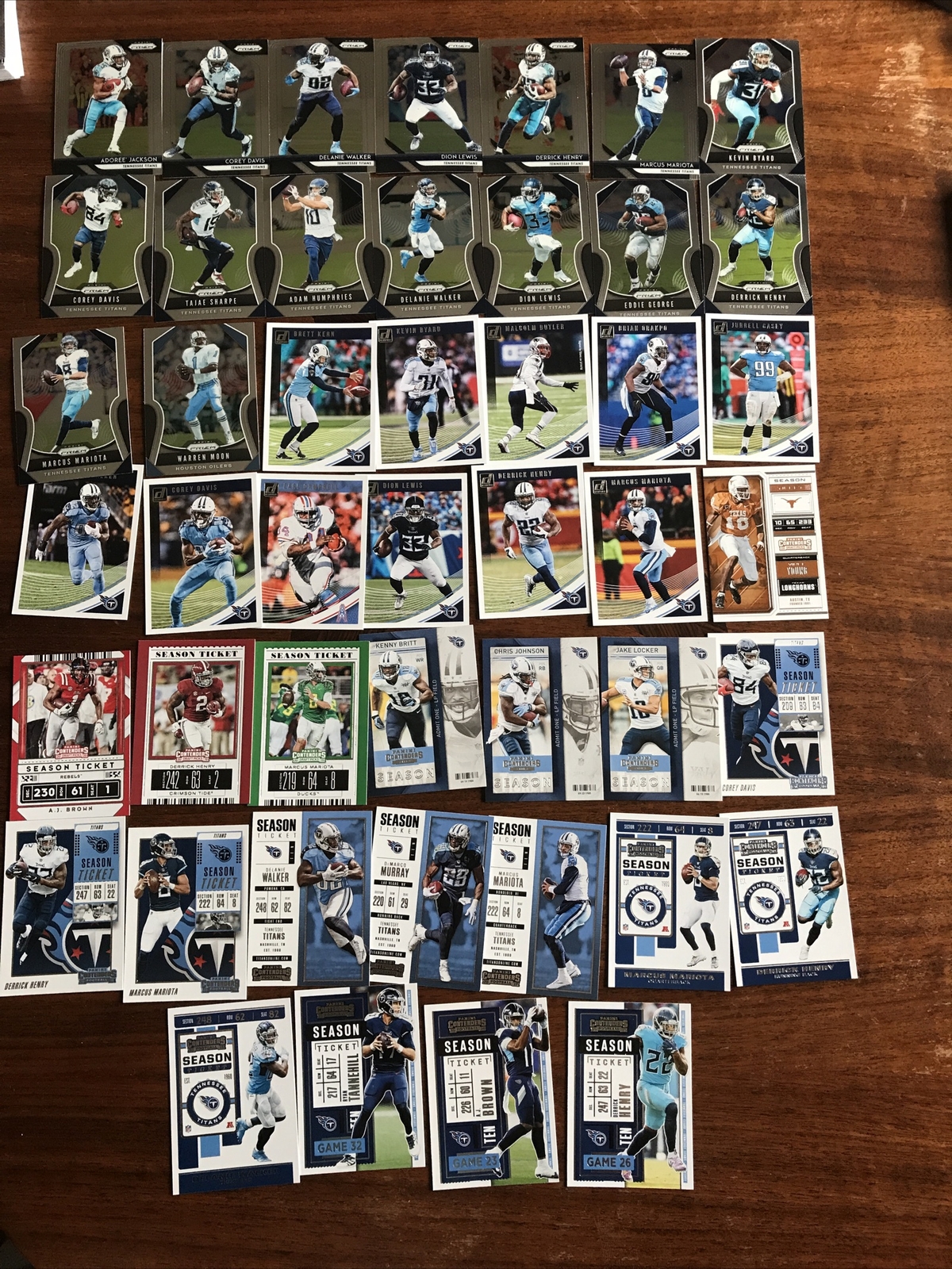 Tennessee Titans Card Lot Includes Henry, Tannehill, AJ Brown, Moon Option #1