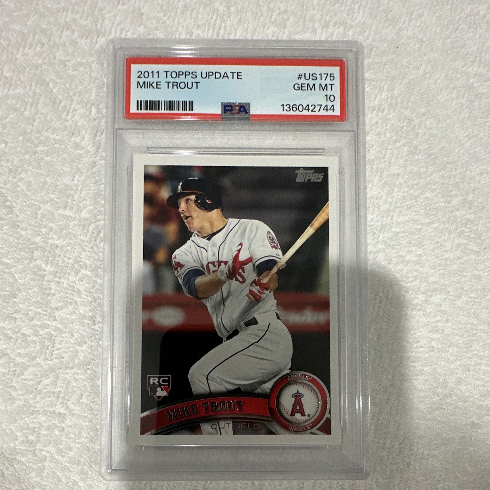 Topps 2011 Update Series Mike Trout US175 Rookie Base PSA 10 Baseball Card