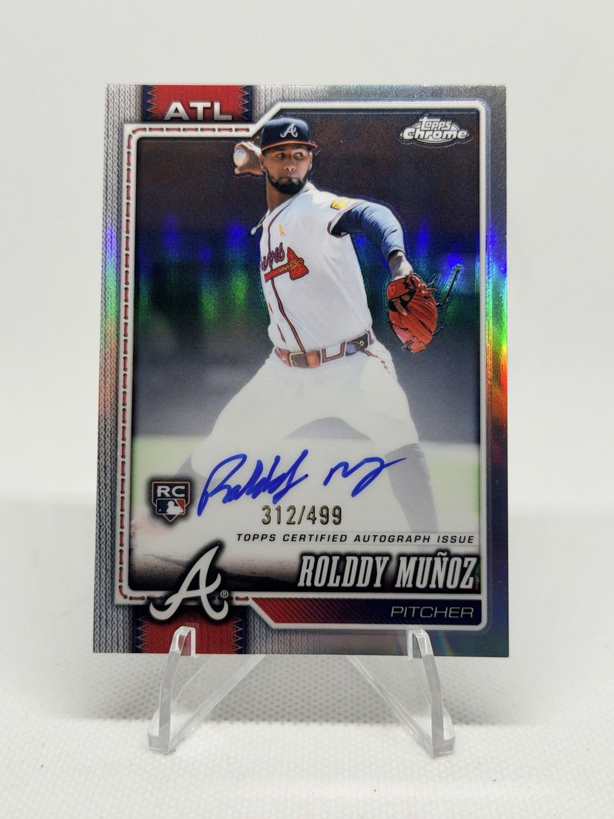 Topps 2026 Chrome Rolddy Munoz Refractor Auto /499 #RA-RM Atlanta Braves