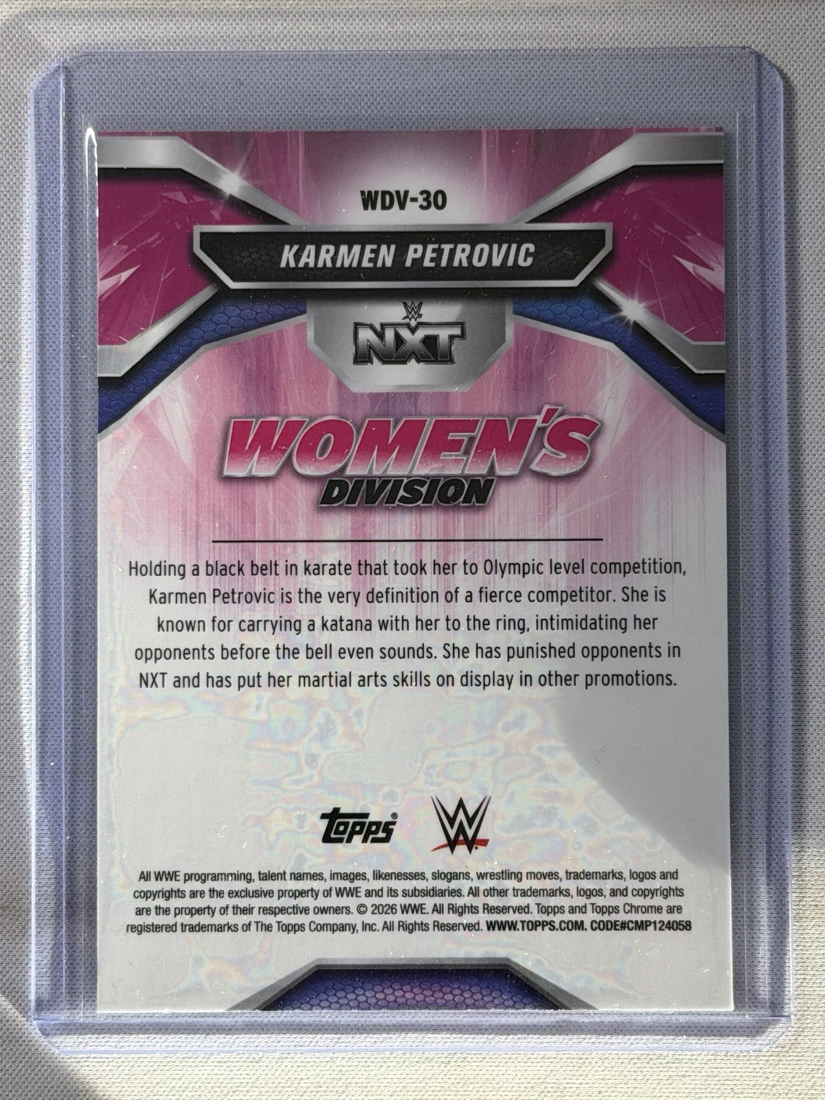 2026 days Topps Chrome WWE Women’s Division Karmen Petrovic WDV-30