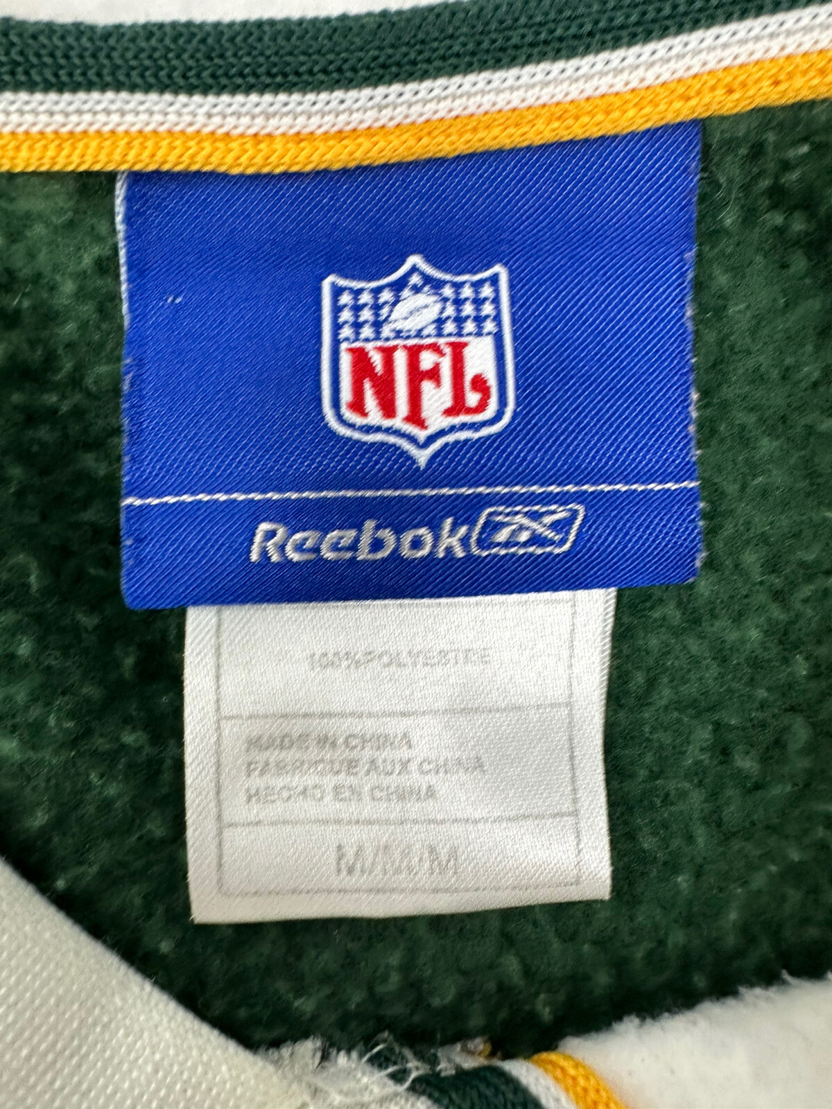 Green Bay Packers Hoodie Mens Medium Multicolor Reebok Stitched Sweatshirt