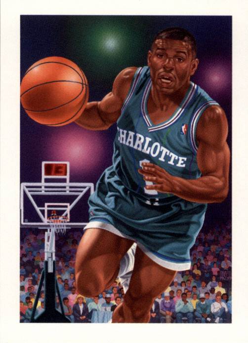 Tyrone Muggsy Bogues 1991-92 NBA Hoops #505 Charlotte Hornets Illustrated Card