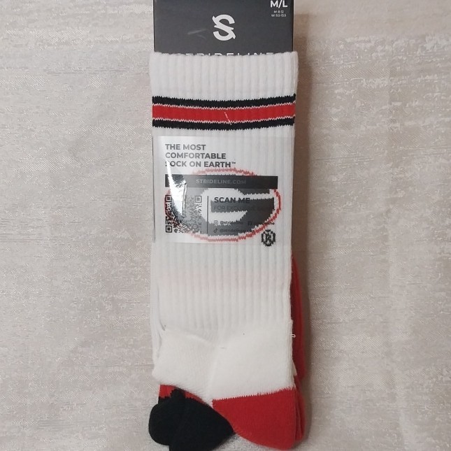 Strideline Georgia Bulldogs Red White Black Socks Size M/L NCAA 2 Pack