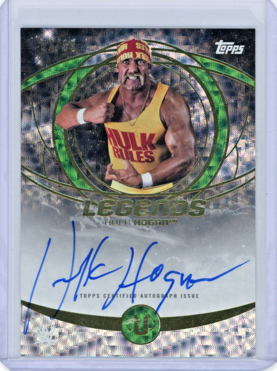 2025 Topps Universe WWE Hulk Hogan #LGA-HUH Legends Auto Green Electric /99