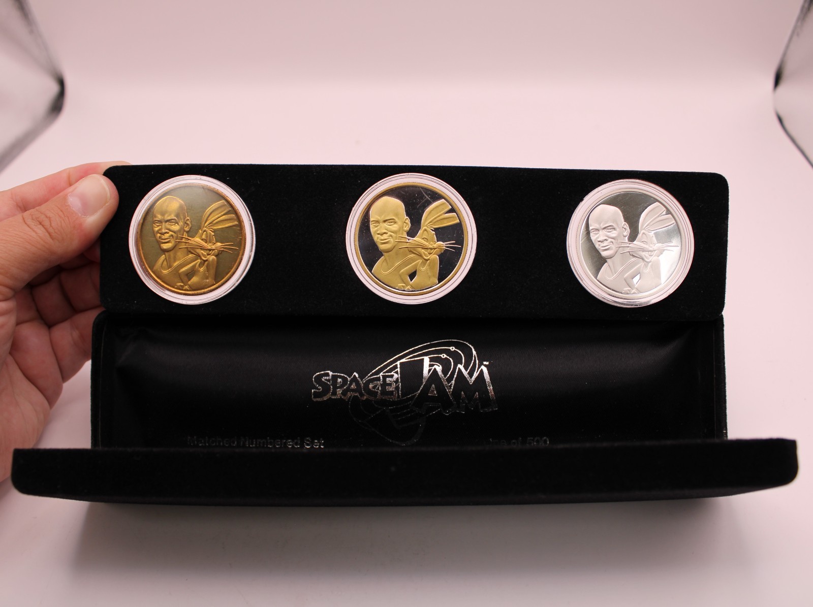 1996 Space Jam Medallion Proof Set Michael Jordan Bugs Bunny Silver Bronze #401