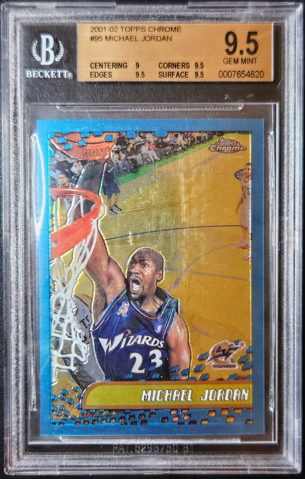 BGS 9.5 MICHAEL JORDAN 2001 TOPPS CHROME #95 WIZARDS HOF BECKETT GEM MINT! GOAT!