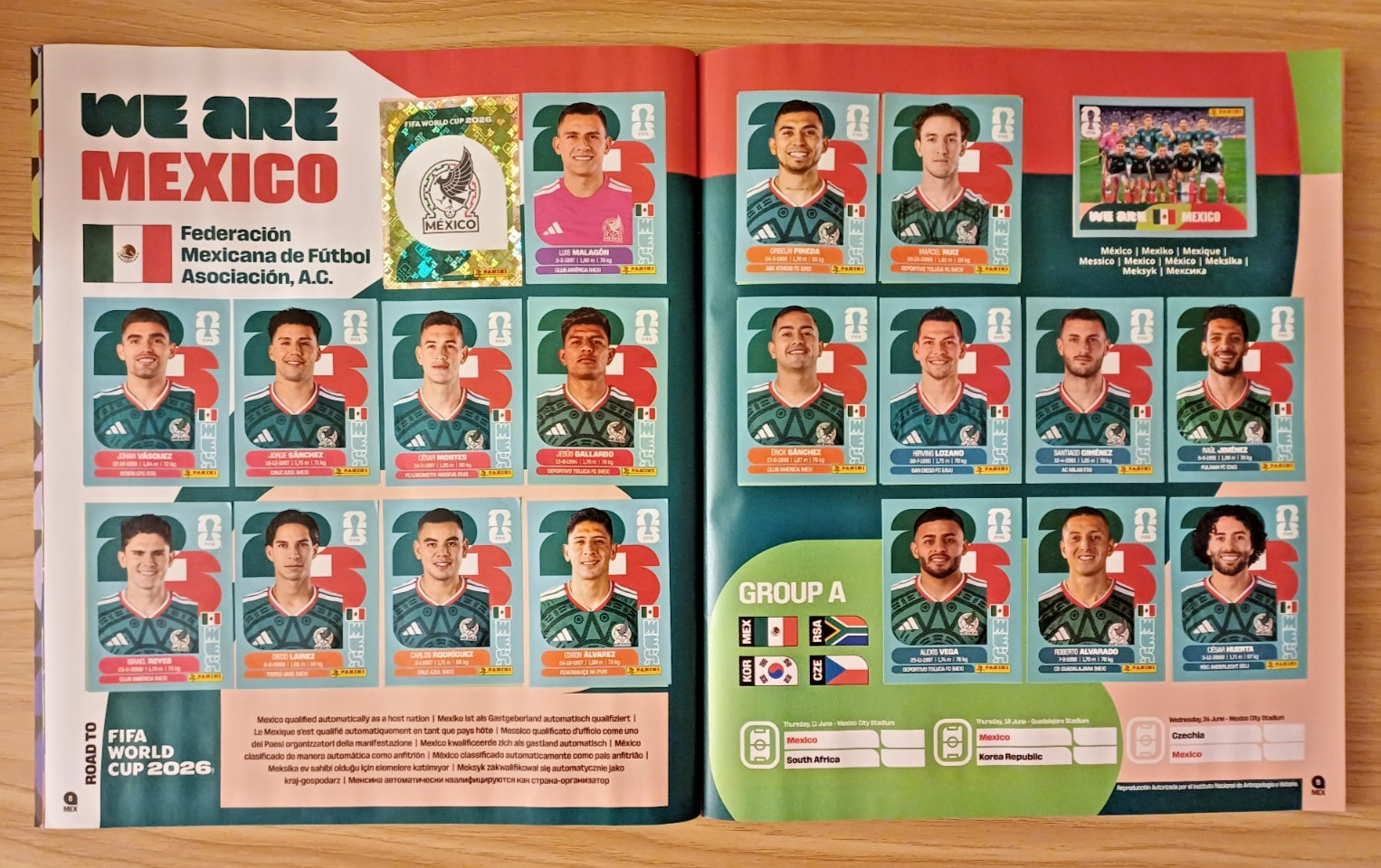 MEXICO WORLD CUP 2026 PANINI STICKERS (NOT STUCK)