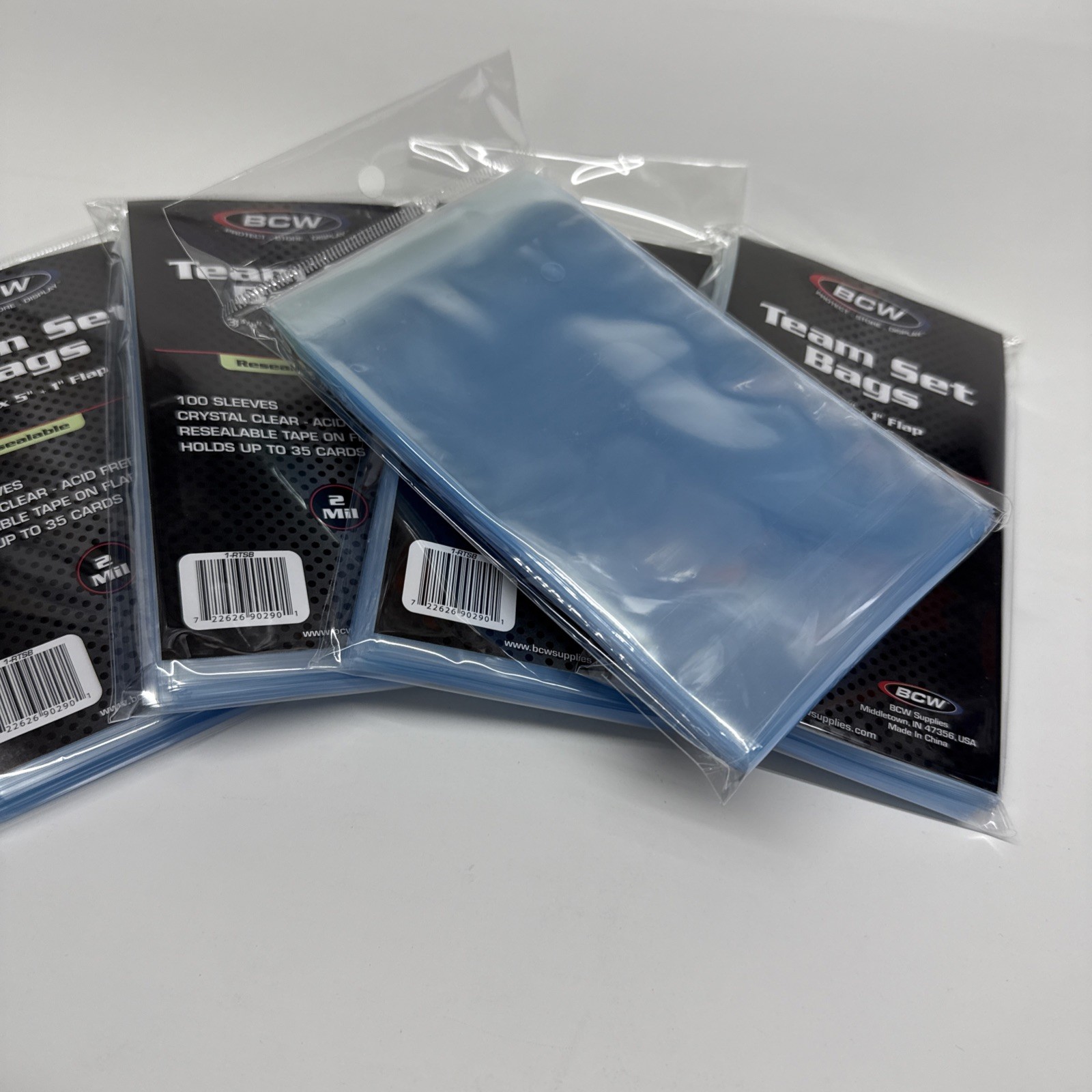 BCW Resealable Team Set Bags 5 Packs of 100 Sleeves