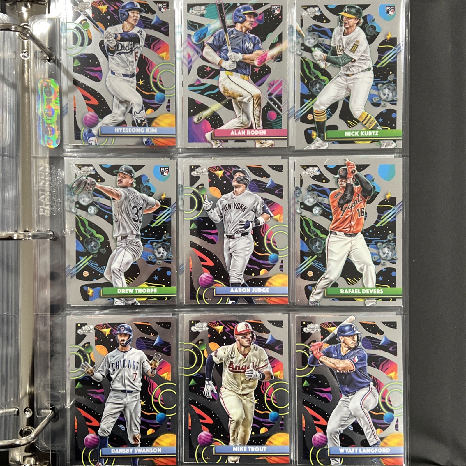 2025 Topps Cosmic Chrome Base Set Lot – All 200 Cards, In Order, With Binder