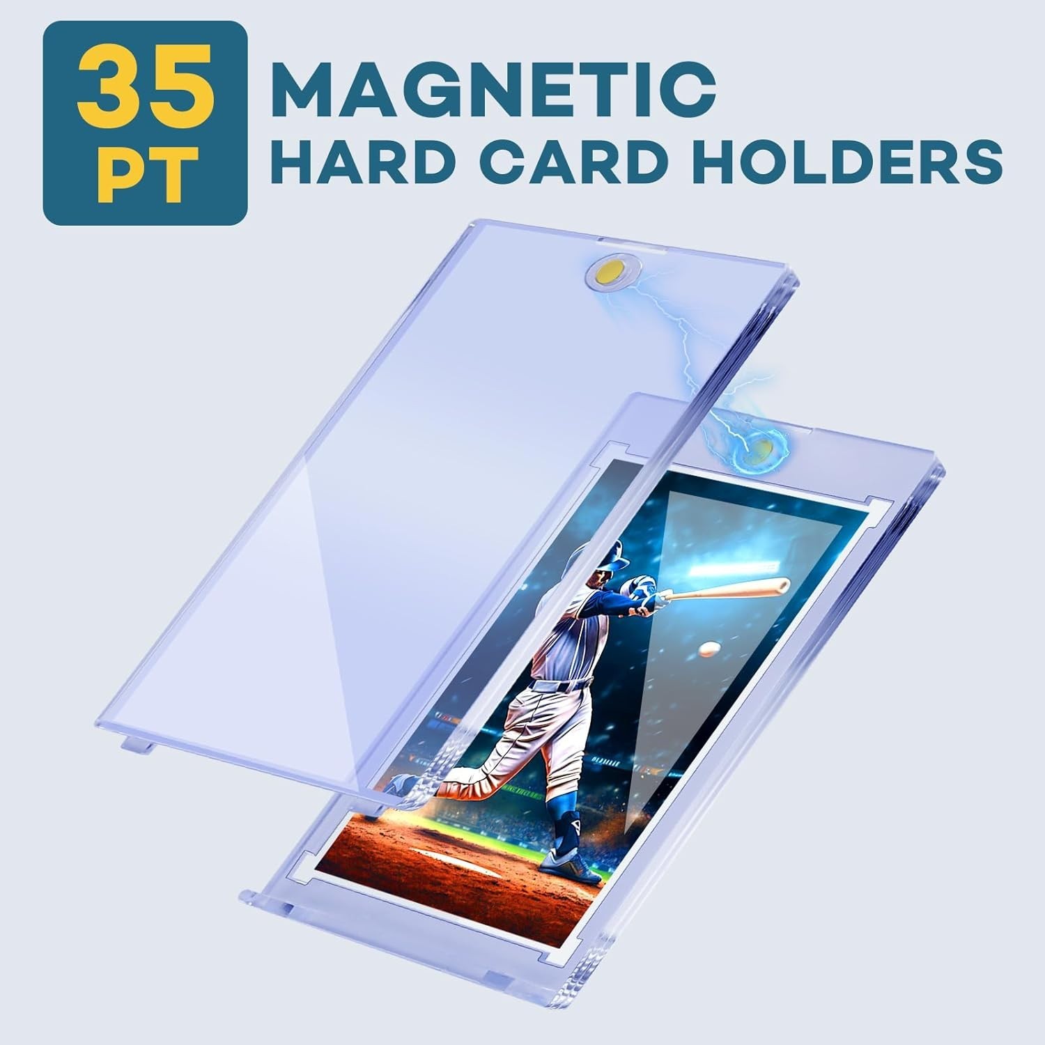 20ct Plastic Card Holders UV Protection Display Cases for Sports Baseball