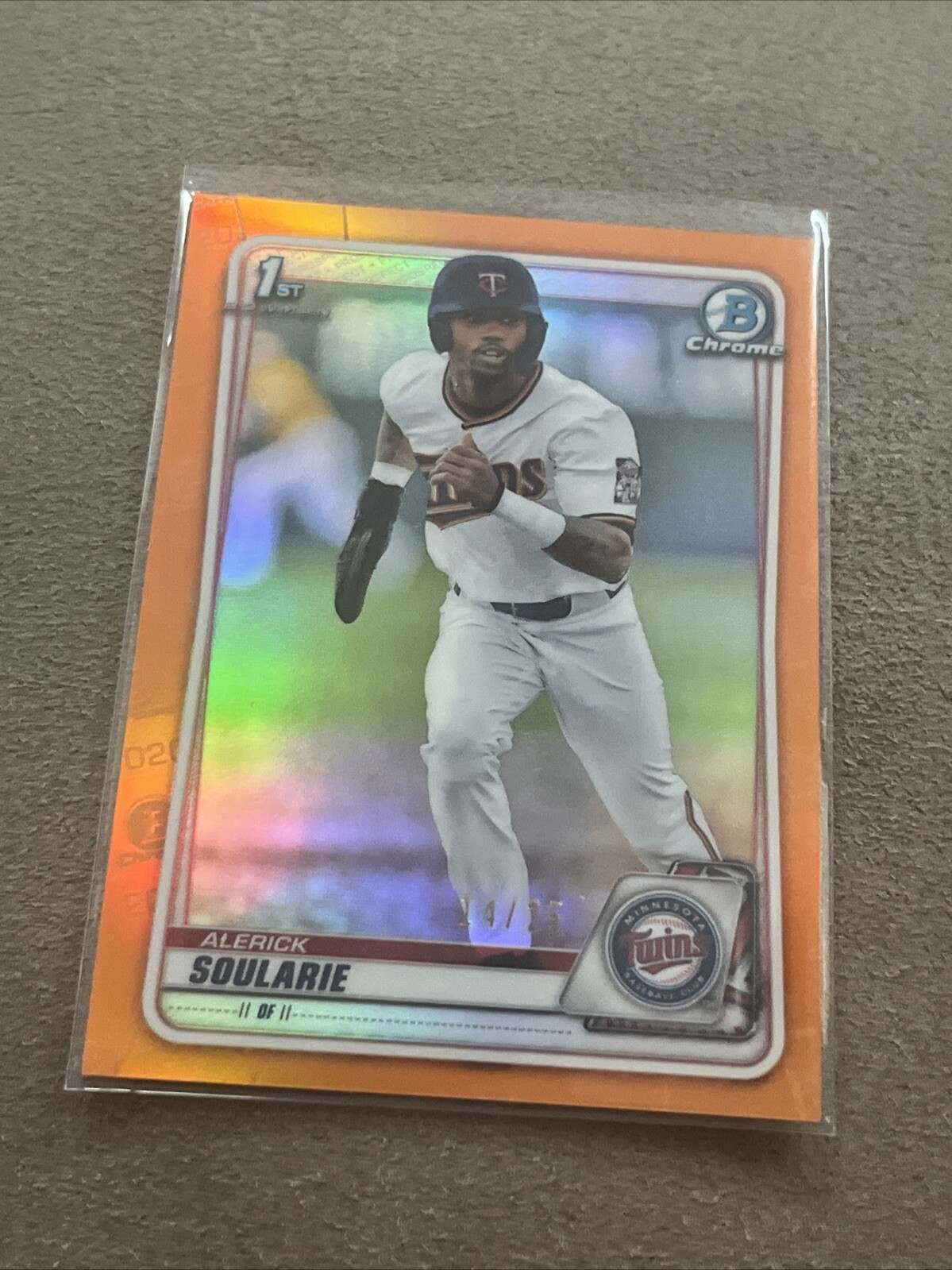 2020 Bowman Draft Chrome Orange Refractor /25 Alerick Soularie #BD-94