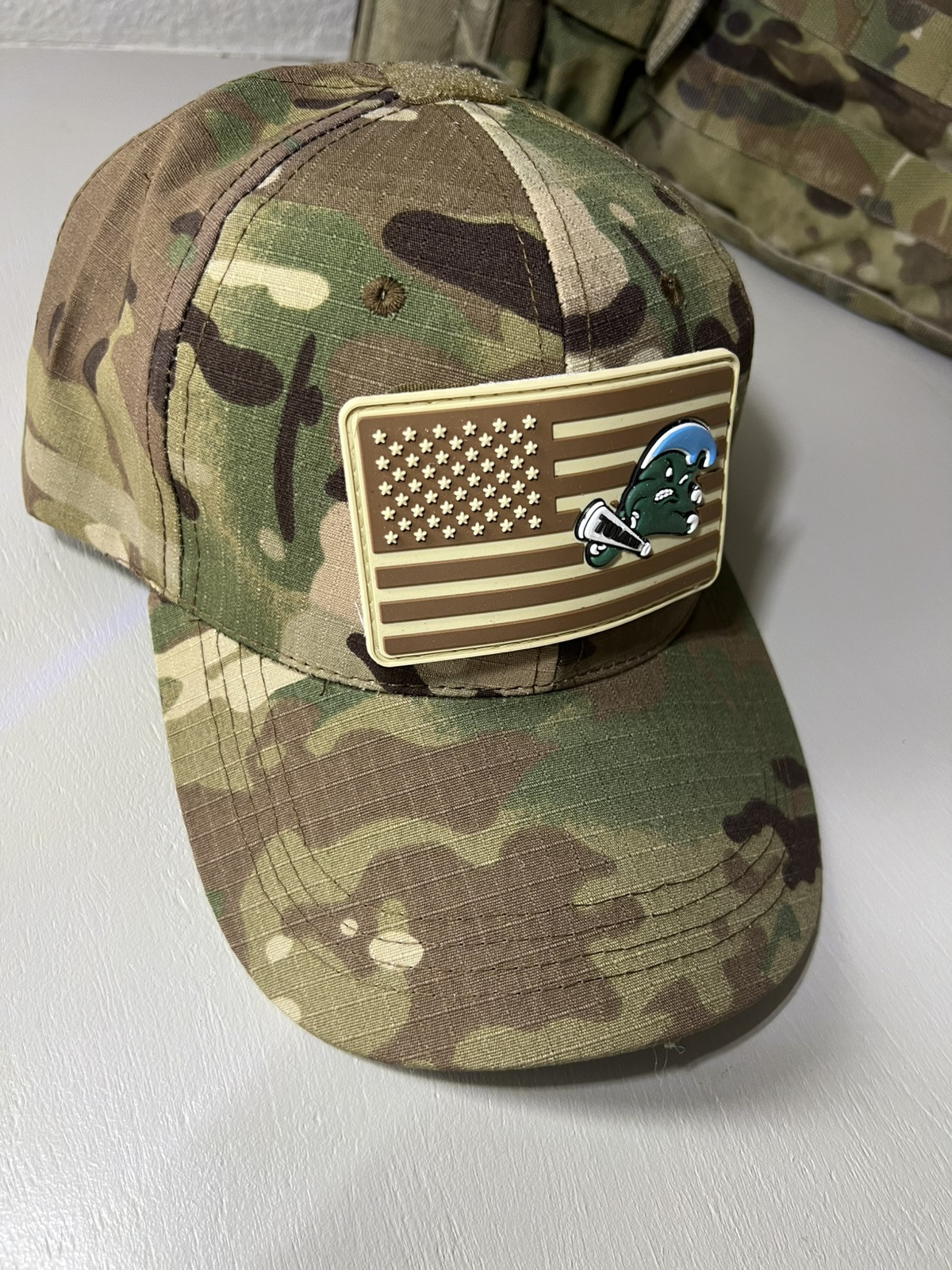 Military Combat American Flag Tulane Green Wave football PVC Patch W Vlcro