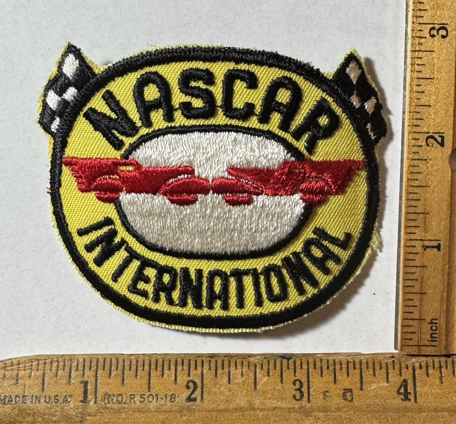 Vintage NASCAR International Classic Logo Iron On Patch Stock Car Racing Series