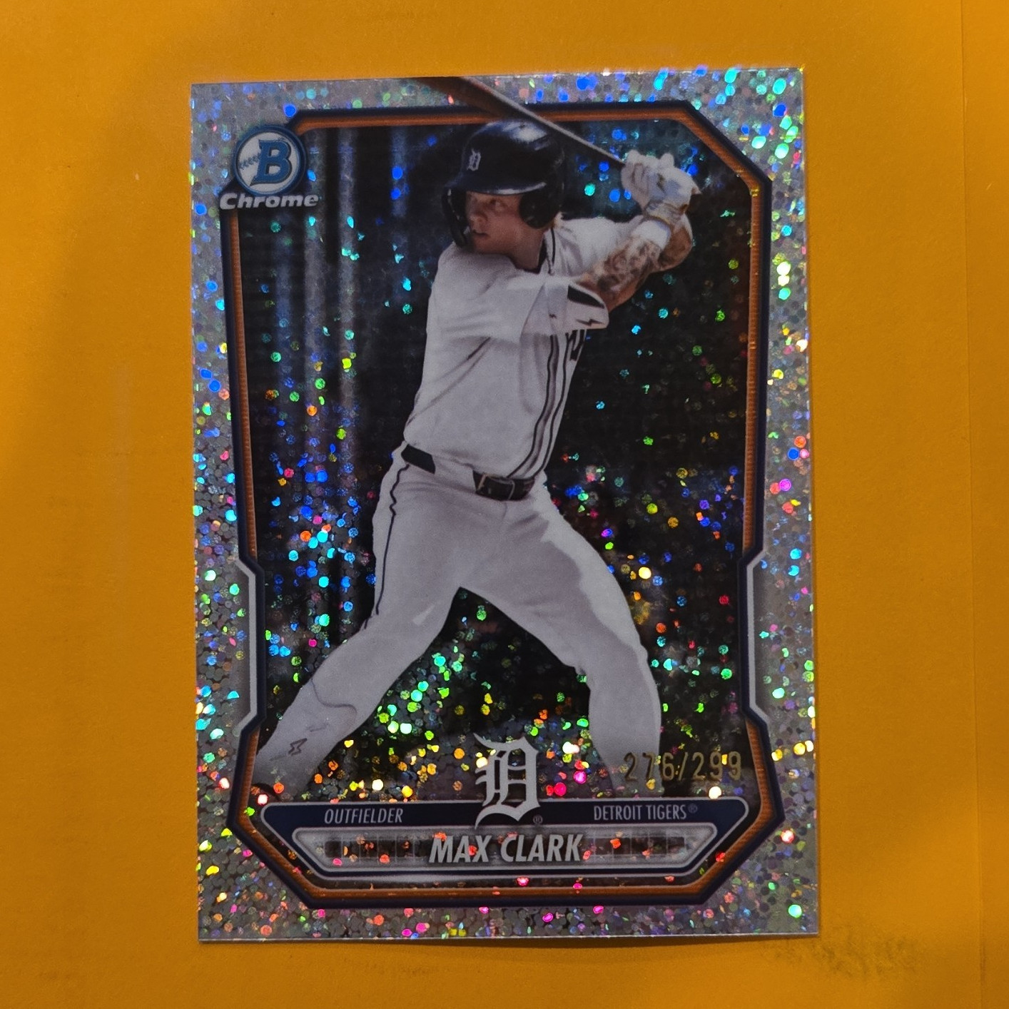 Bowman Chrome 2025 Max Clark Detroit Tigers Speckle Refractor BCP-2 276/299