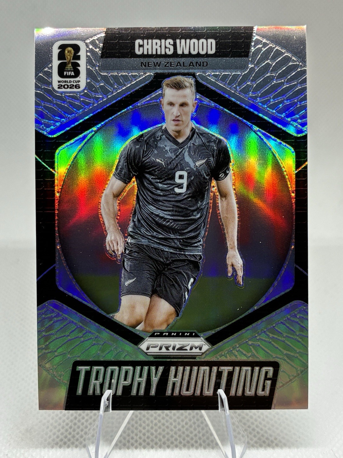 2026 Prizm World Cup CHRIS WOOD Trophy Hunting Silver Insert NEW ZEALAND