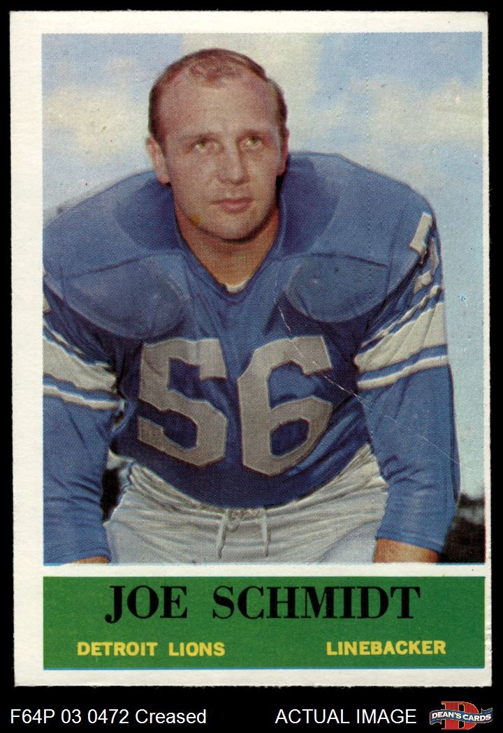 1964 Philadelphia #66 Joe Schmidt Lions HOF Pittsburgh 3 – VG