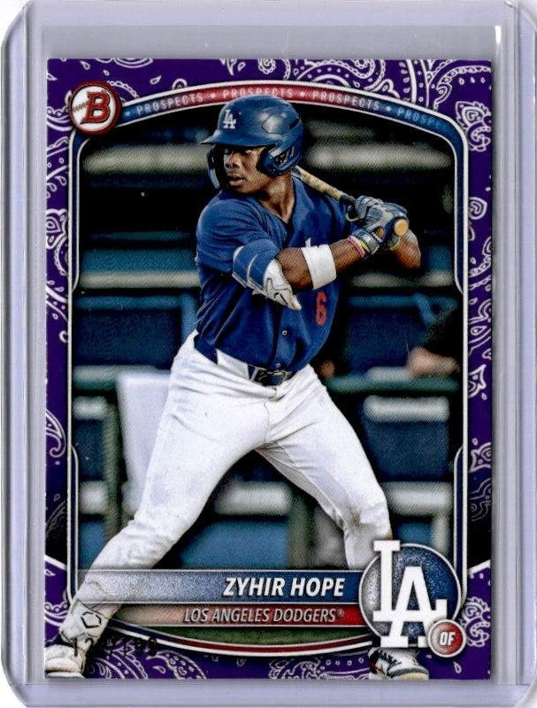 2025 Bowman – Zyhir Hope – Purple Paisley /199 #BP-2 – Dodgers