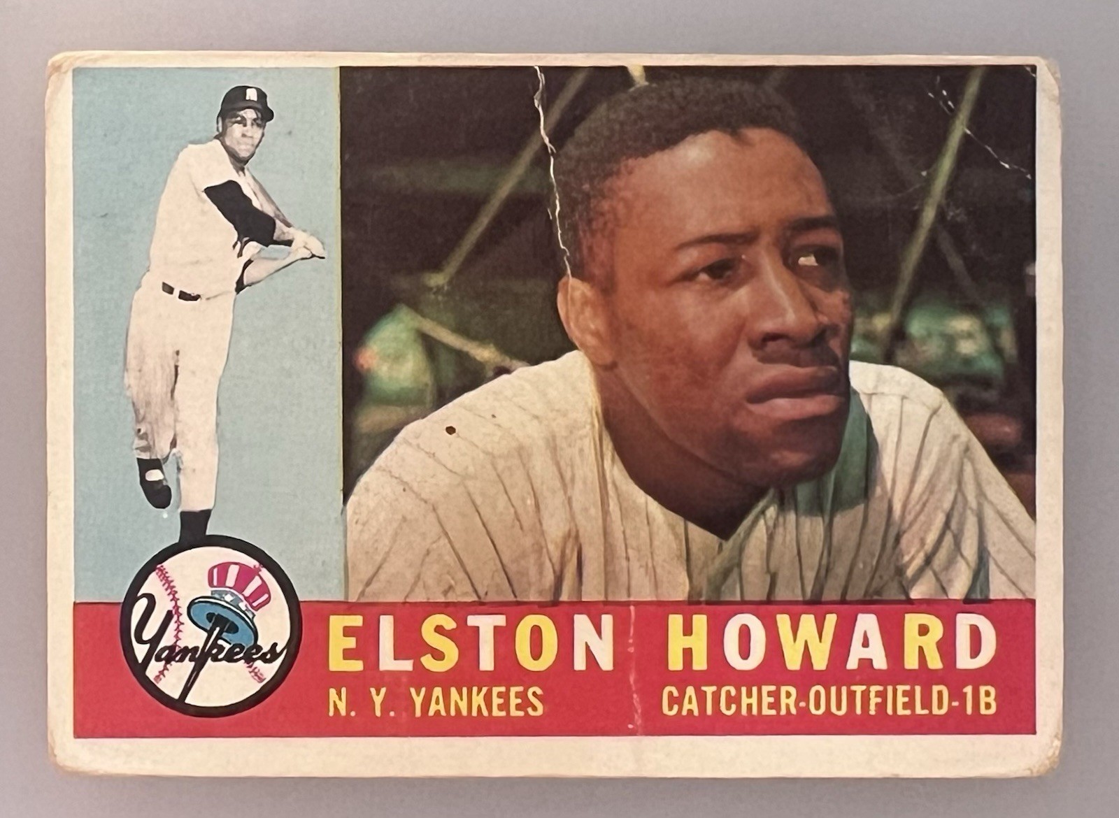 1960 Topps Elston Howard #65 (Crease) New York Yankees ~ Vintage 👀
