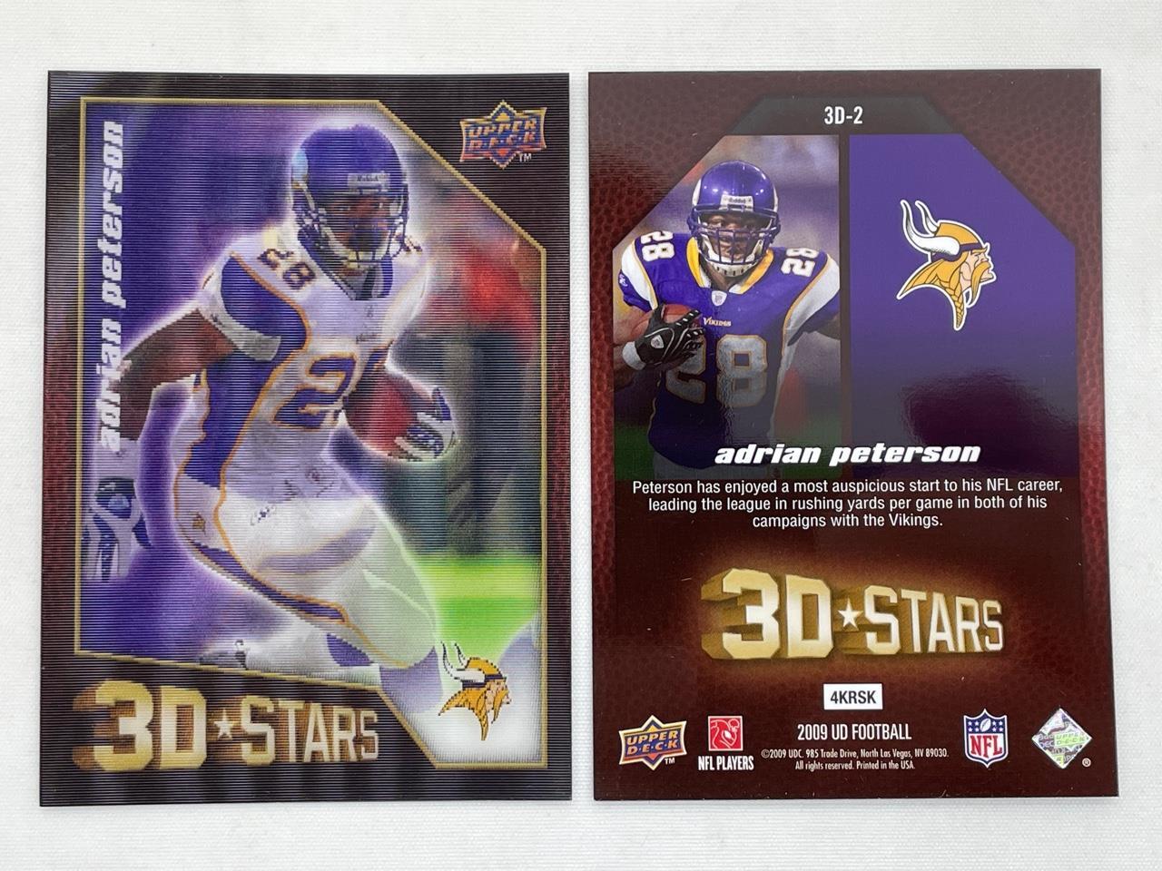2009 Upper Deck 3D Stars Lenticular #2 – ADRIAN PETERSON – Minnesota Vikings