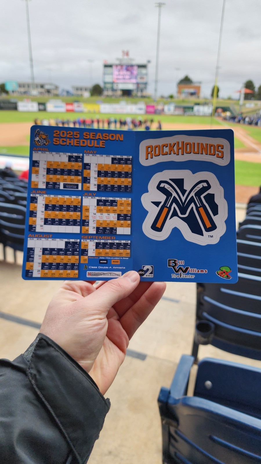 2025 Midland Rockhounds Magnetic Schedule SGA 4/4/25 AA Athletics