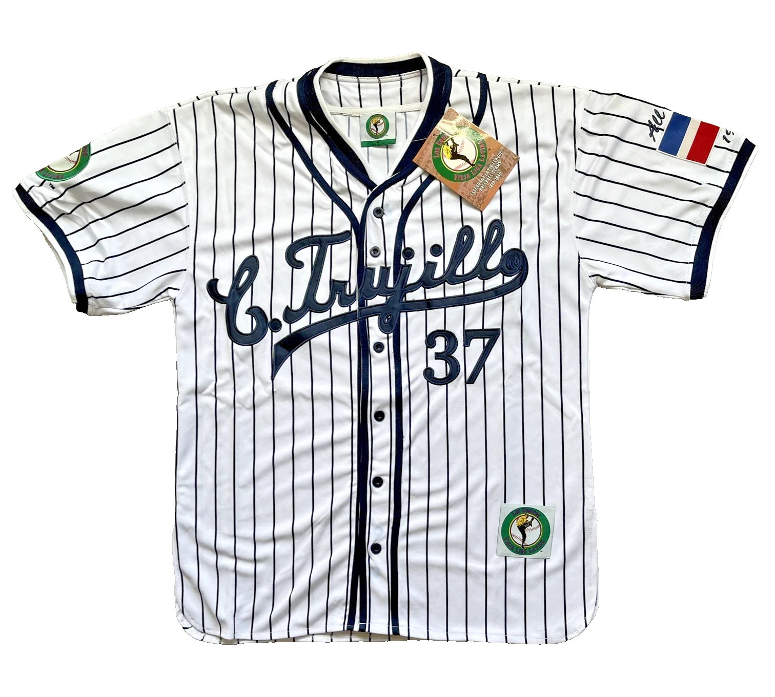 LATIN LEAGUE CIUDAD TRUJILLO THROWBACK (1879-1940) BASEBALL JERSEY #37 Sz Large