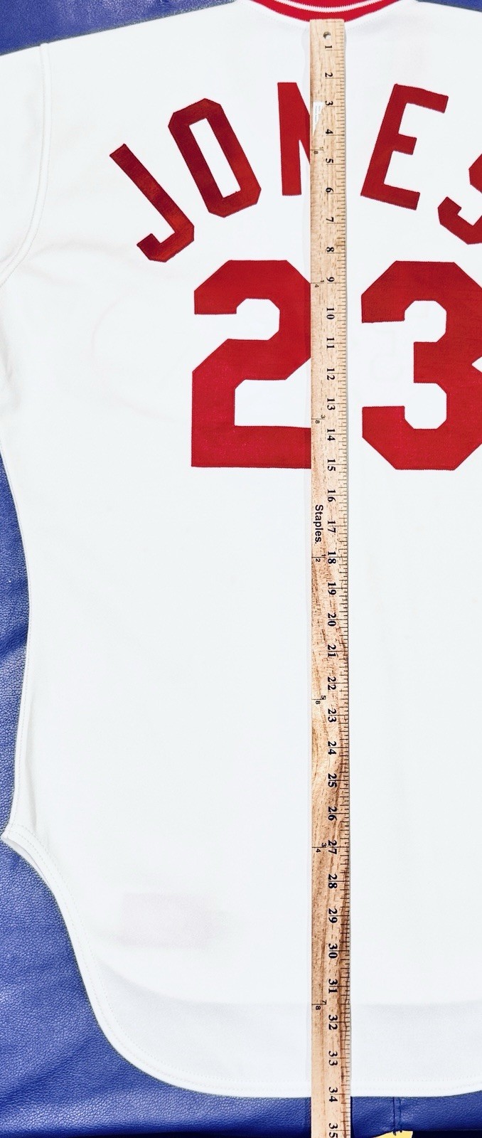 Team Issued 1983 CINCINNATI REDS Jones #23 Pro Cut On Field Rawlings Jersey 44+1