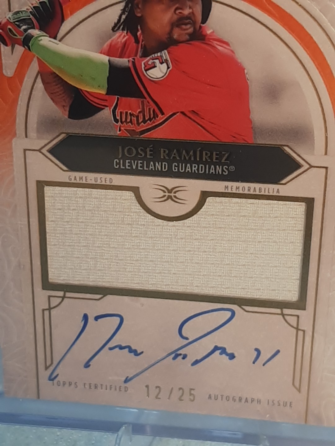🔥 2025 Topps Definitive Jose Ramirez Orange Patch /25 Autograph Guardians