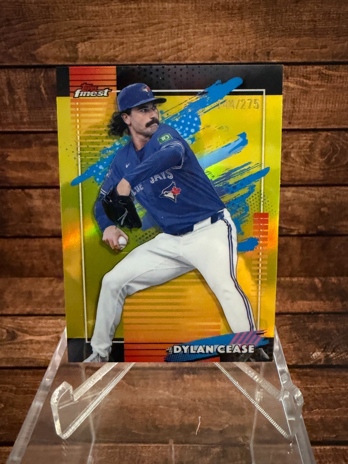 2026 Topps Finest Dylan Cease Uncommon Yellow Refractor /275 Blue Jays #109