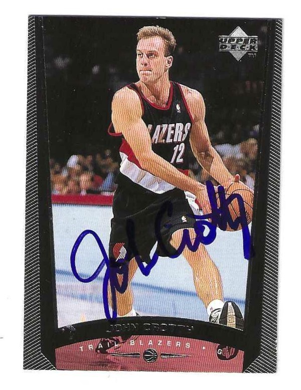 Signed JOHN CROTTY PORTLAND TRAIL BLAZERS 1998-99 Fleer card #266 w/COA