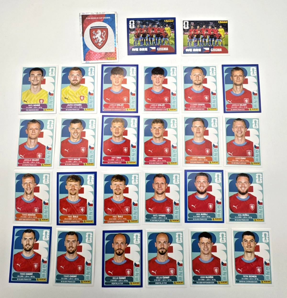 2026 100% Authentic Panini FIFA World Cup Czechia Stickers — You Pick