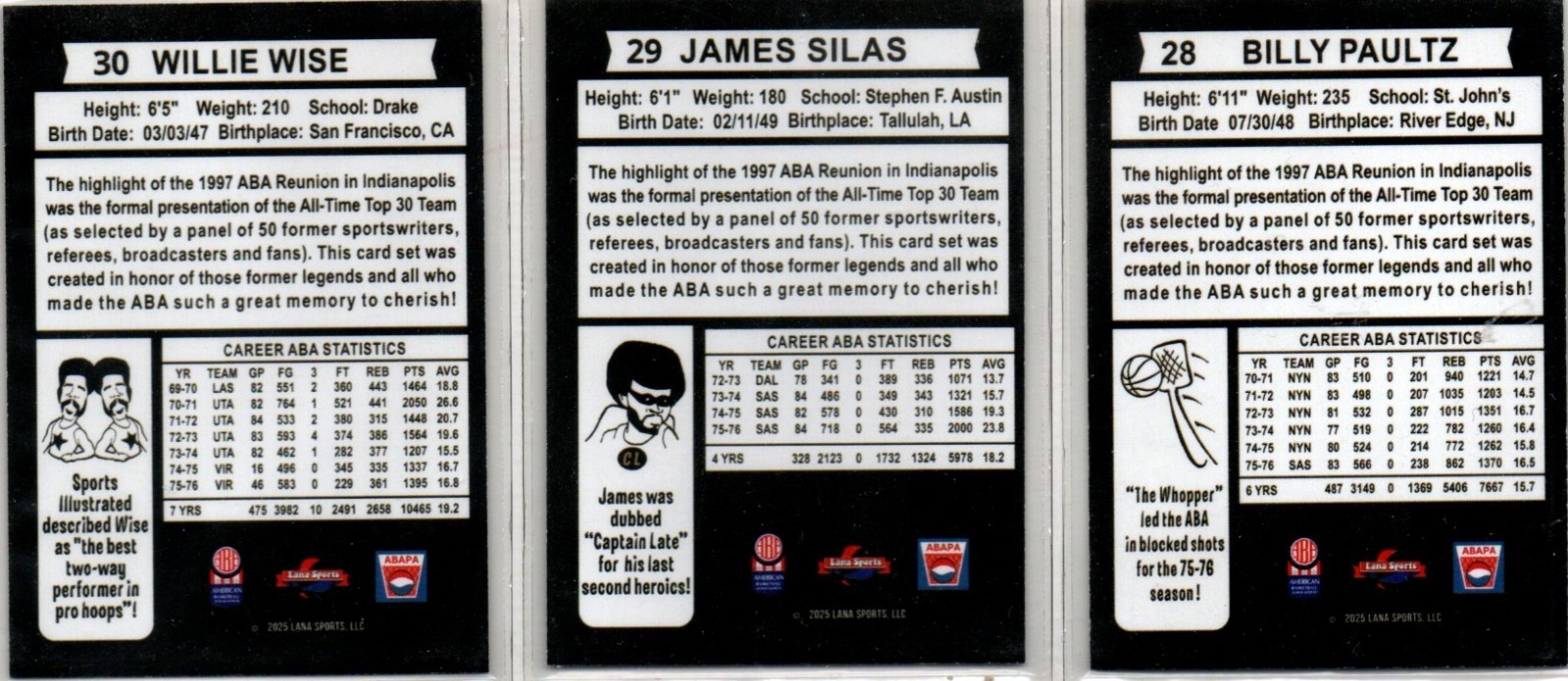 2025 Lana Sport ABA Basketball Vol 2 Complete Set Ltd Edition U pick future NBA!