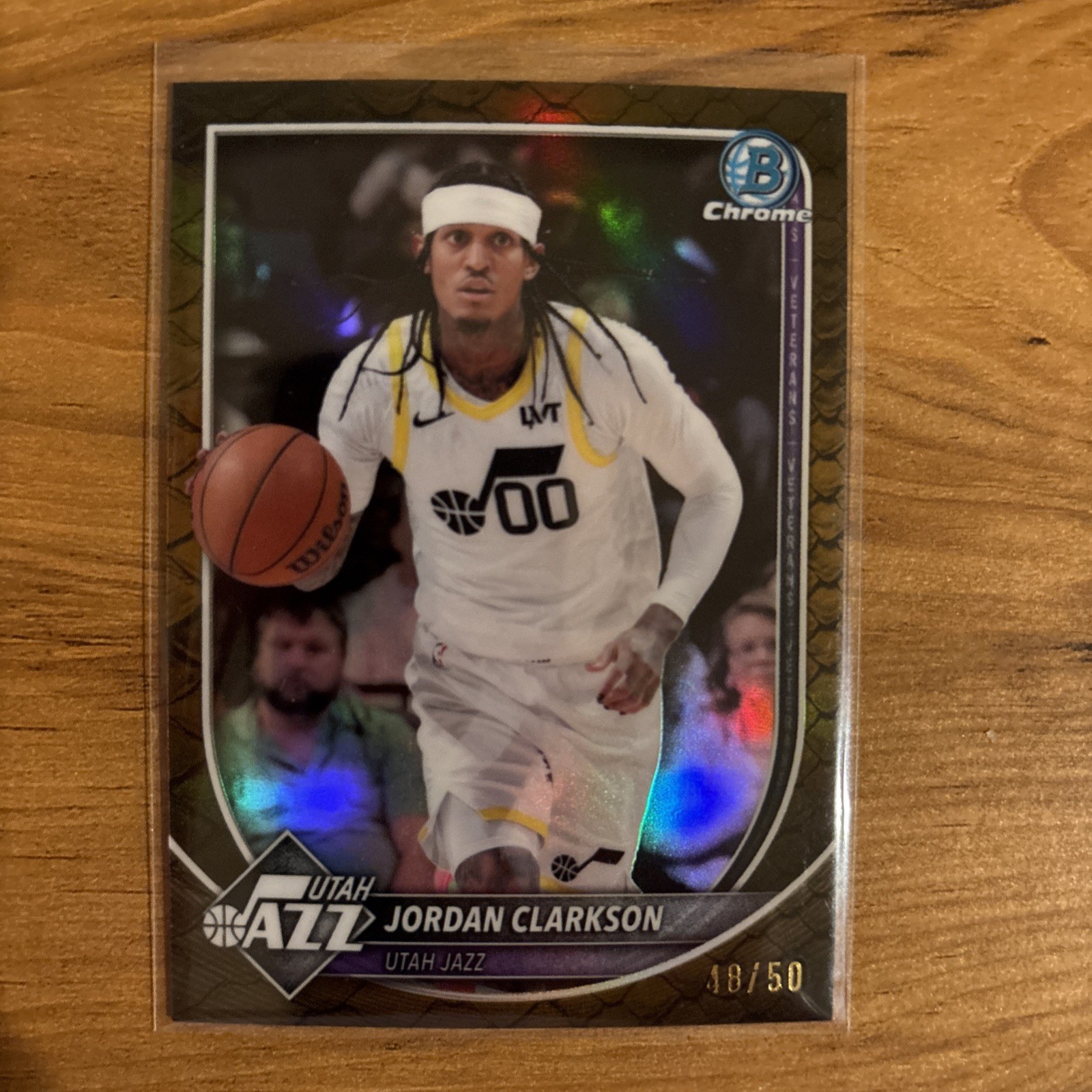 Jordan Clarkson 2025 Bowman Chrome #BCV-190 Gold Reptilian Refractor /50