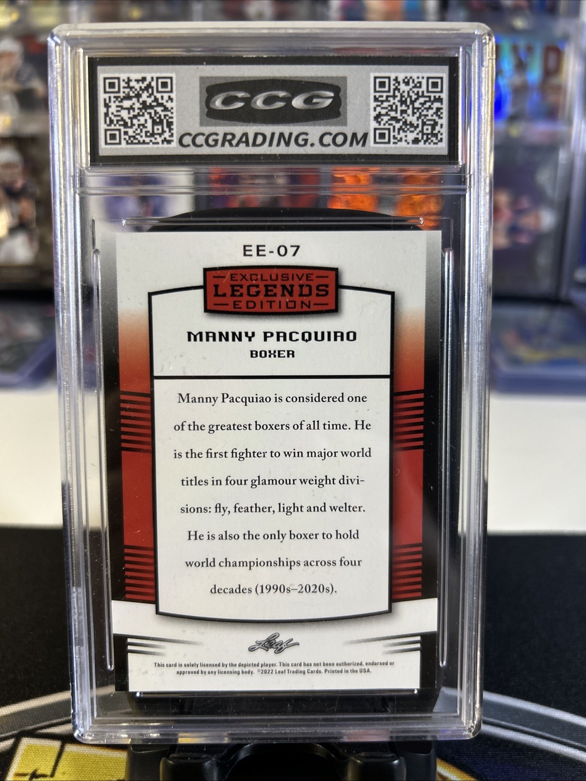 MANNY PACQUIAO 2022 LEAF EXCLUSIVE Legends CCG GEM MINT 10