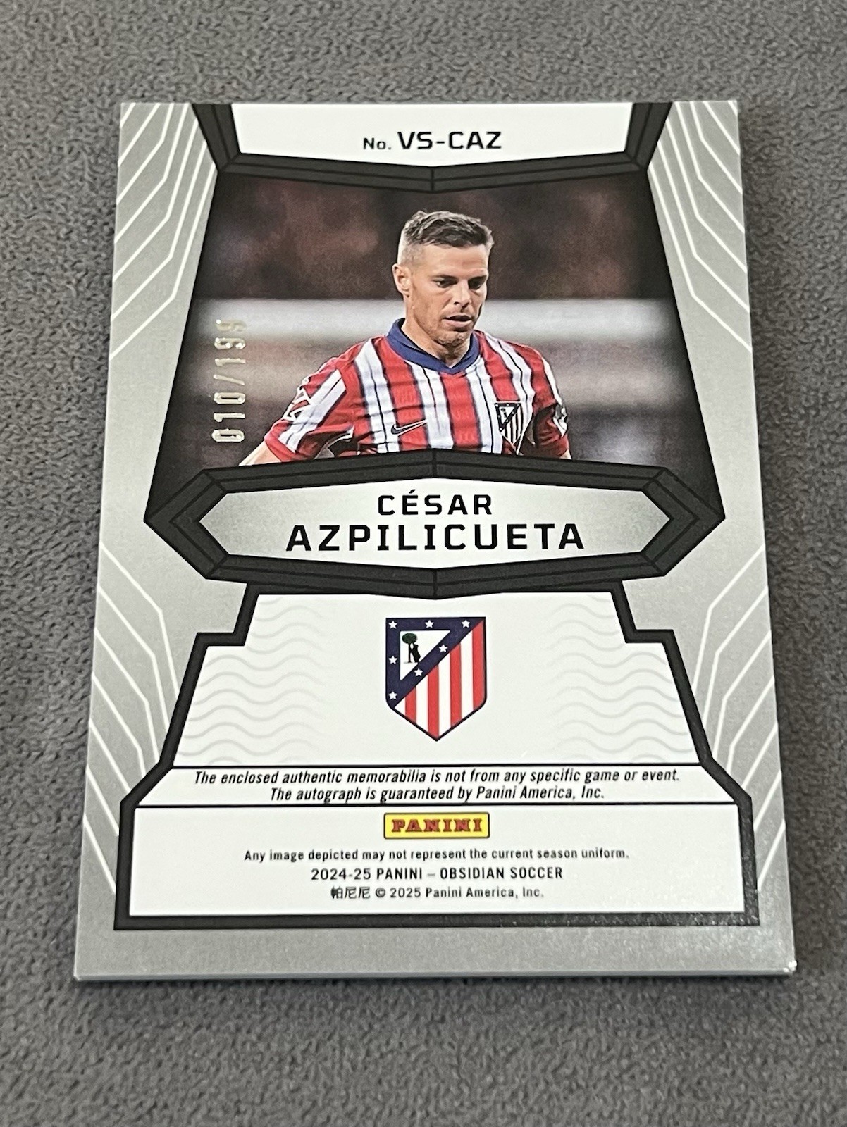 2024-25 Panini Obsidian César Azpilicueta Volcanic Autograph /199