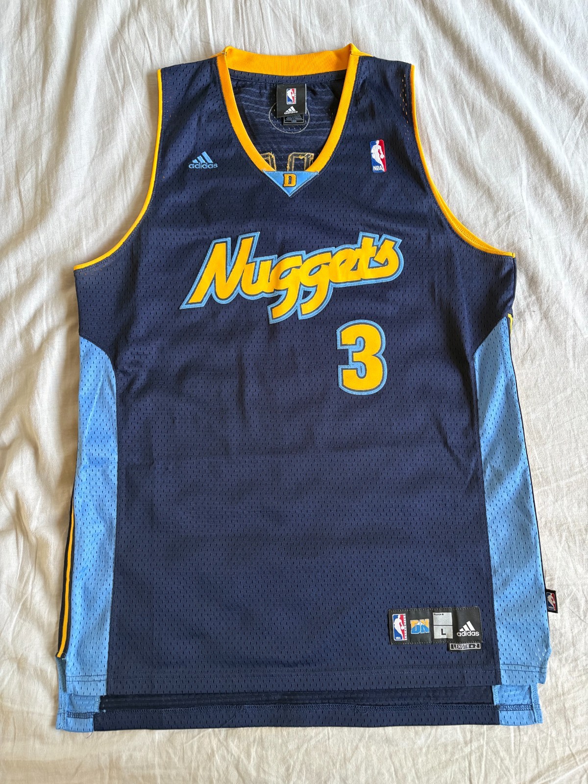 Vtg Adidas Allen Iverson Denver Nuggets #3 Basketball Jersey Men’s Size Large +2